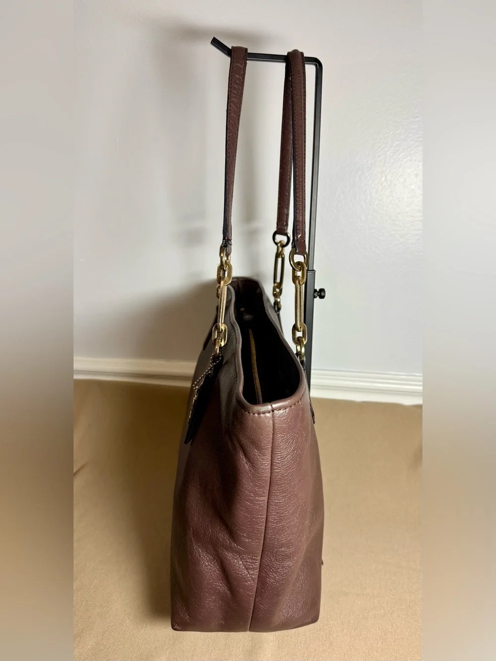 Coach Madison Genuine Leather Tote Bag – Metallic Gold/Taupe (G1821-26805)